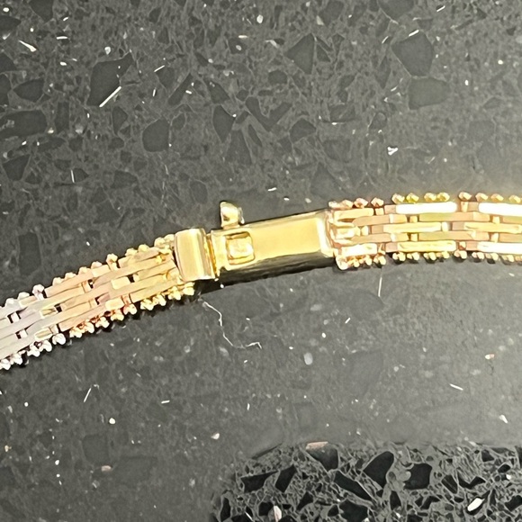 18k white yellow rose gold Technibond Diamond cut Riccio CZ vintage necklace HSN - Picture 7 of 7